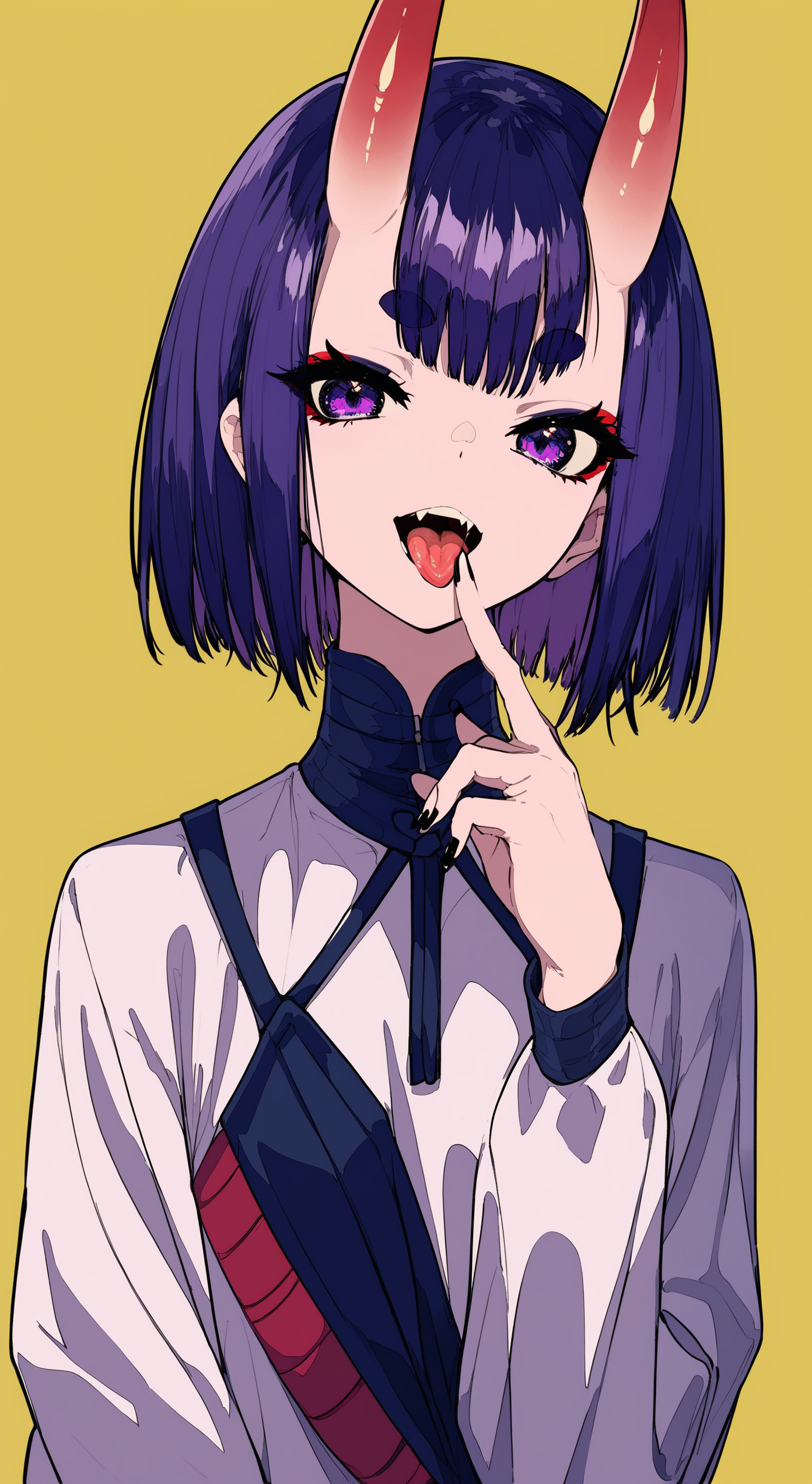 00004-4065383530-score_9,score_8_up,score_7_up,score_6_up,1girl,solo,tongue,shuten douji _(fate_),purple eyes,tongue out,bangs,looking at viewer,.png